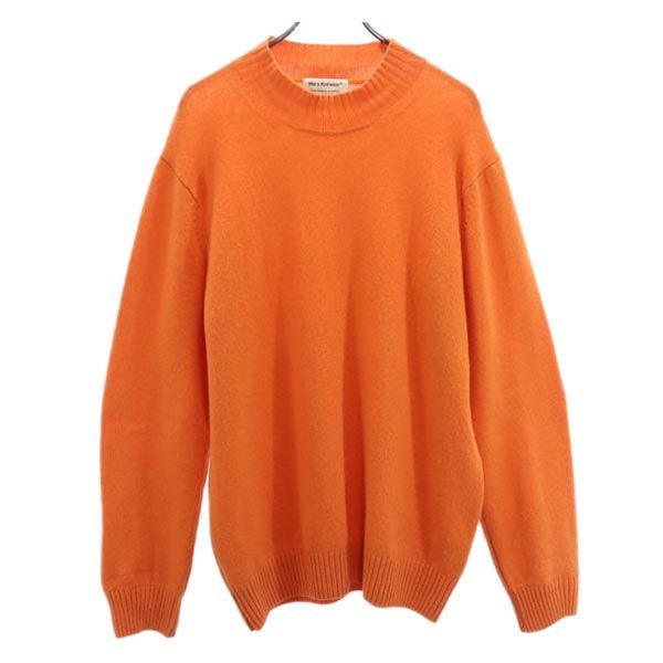 Mars Nnit wear イギリス製 ウール100％ ニット XL オレンジ 長袖 セーター メンズ 230112