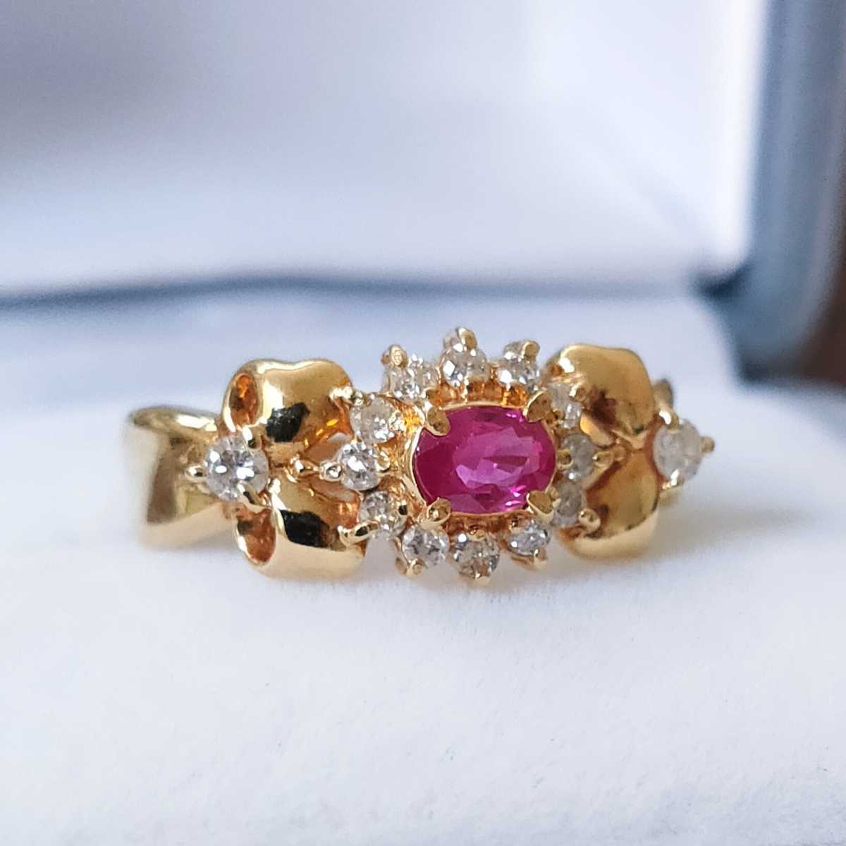 赤字超特価SALE K18ルビー0.27ct/ダイヤモンド0.16ctピアス 7月誕生石