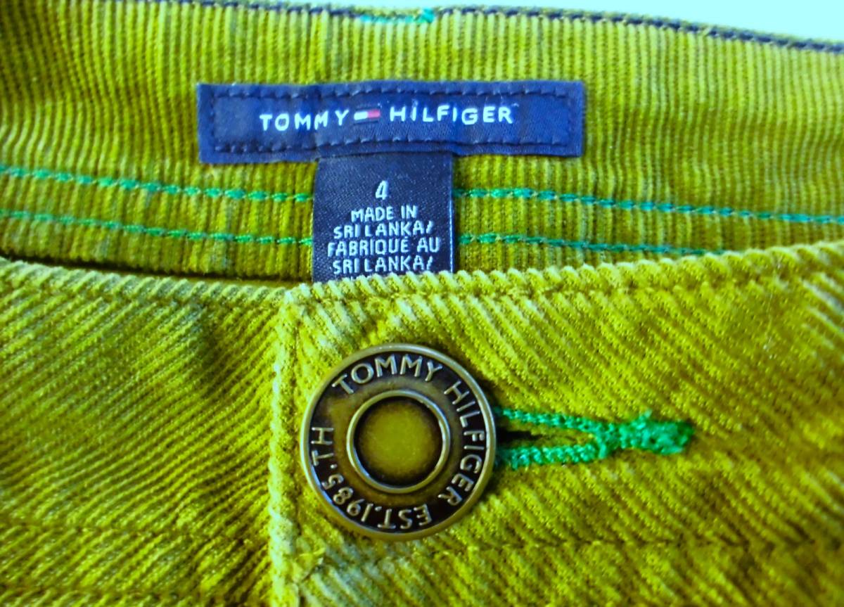 【即決】Tommy Hilfigerトミーヒルフィガー　クラシック スキニー コーデュロイパンツ★刺繍ロゴ ストレッチ ジップフライ/サイズLオリーブ_画像5