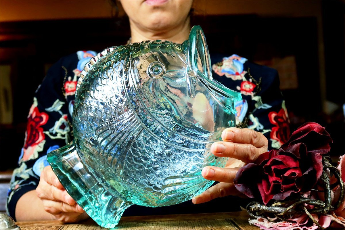 国内正規総代理店アイテム 1889年パリ万博出品同型 ジャポニズム魚型大