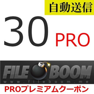 【自動送信】FileBoom PRO 公式プレミアムクーポン 30日間 通常1分程で自動送信しますの画像1