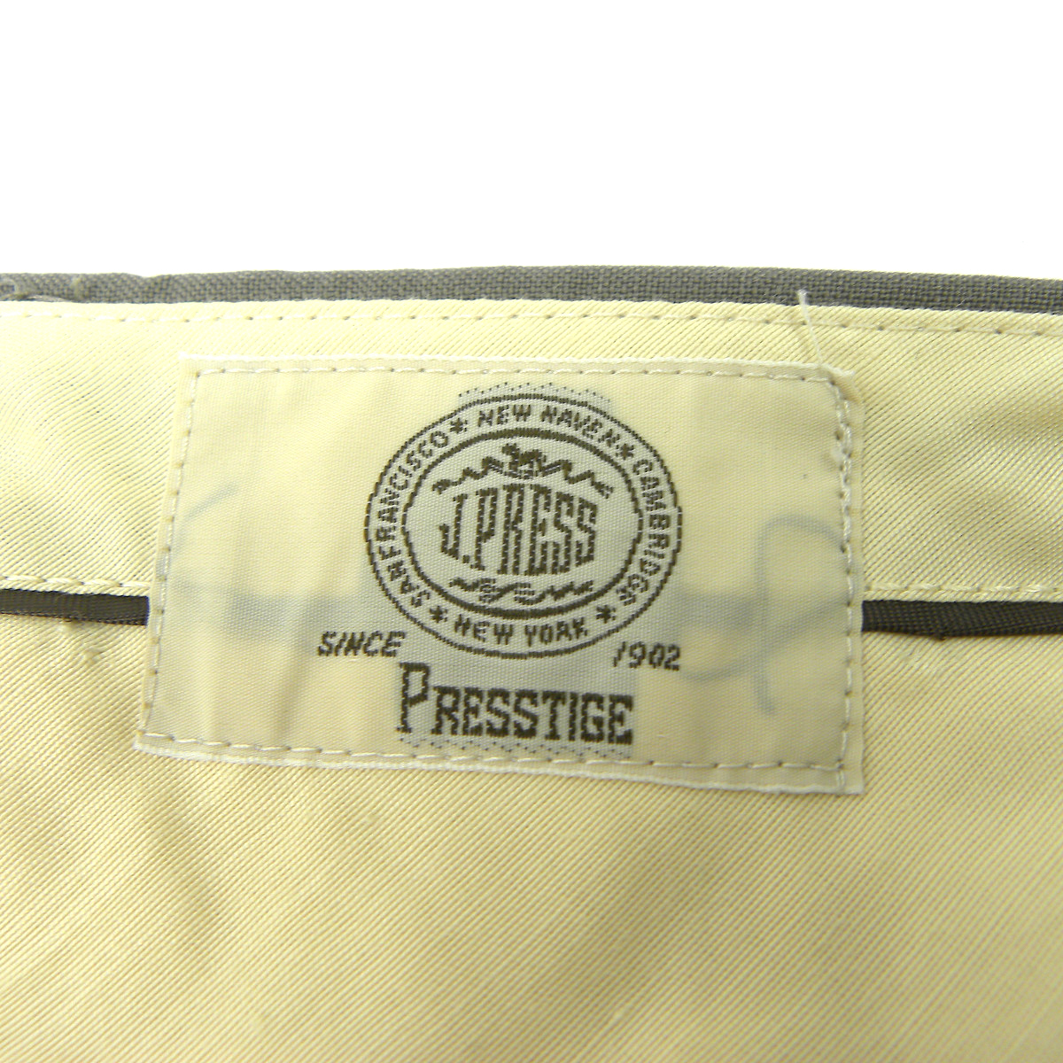 ジェイプレス J.PRESS PRESSTIGE ウール100% シングル2Bスーツ ビジネス 背抜き C90-W78-T165 カーキ オンワード樫山 m0120-3_画像8