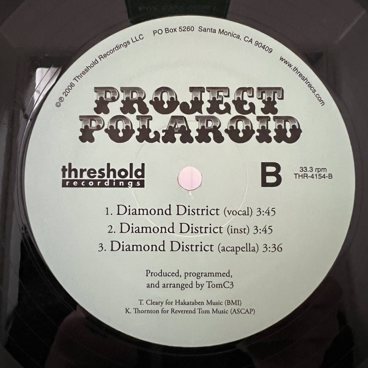 Hip Hop 12 - Project Polaroid - Digital Engineering - Threshold - VG+ - シュリンク付_画像4
