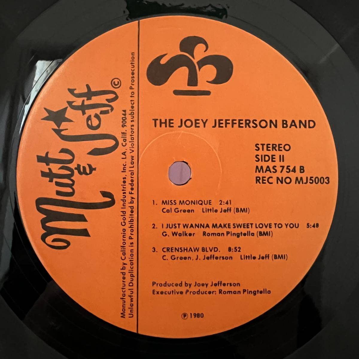 Funk Soul LP - The Joey Jefferson Band - Crenshaw Boulevard - Mutt & Jeff - VG+ - シュリンク付_画像4