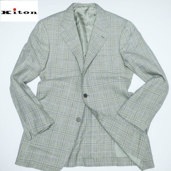 野花 卯月 Kiton キートン ウールカシミアツイードチェックジャケット