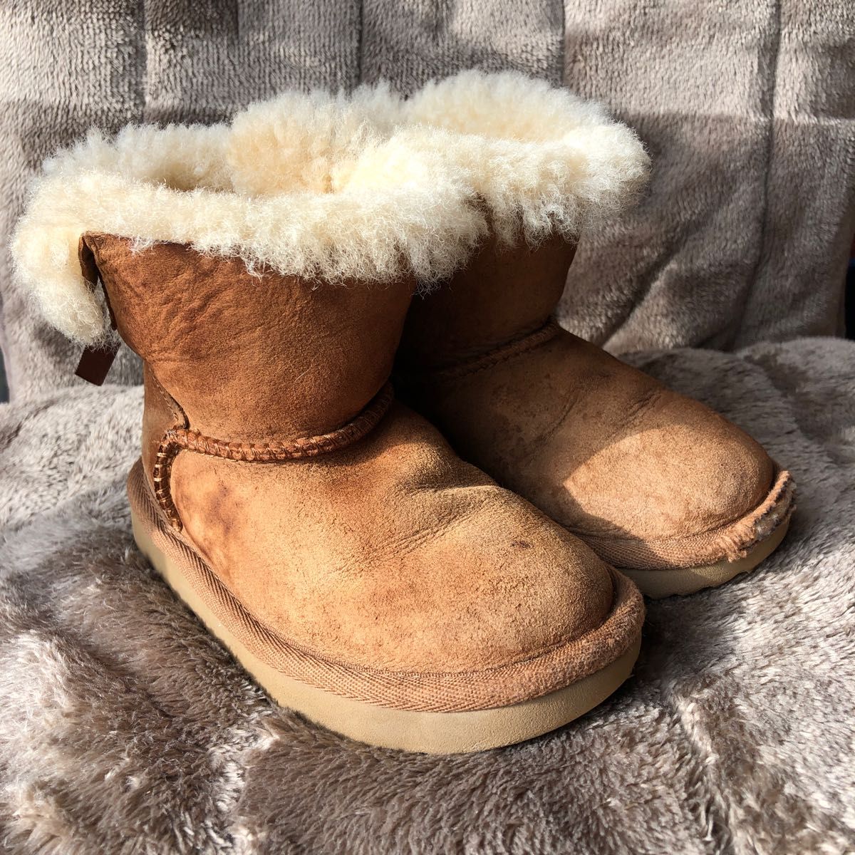 UGG ムートンブーツ ボウ ベイリー チェスナット シープスキン アグ