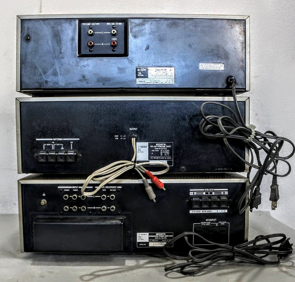 通電OK♪SONY ソニー TC-U4（テープレコーダー）・ST-515（FM/AM チューナー）・TA-515（ステレオアンプ）セット 12Y571の画像8