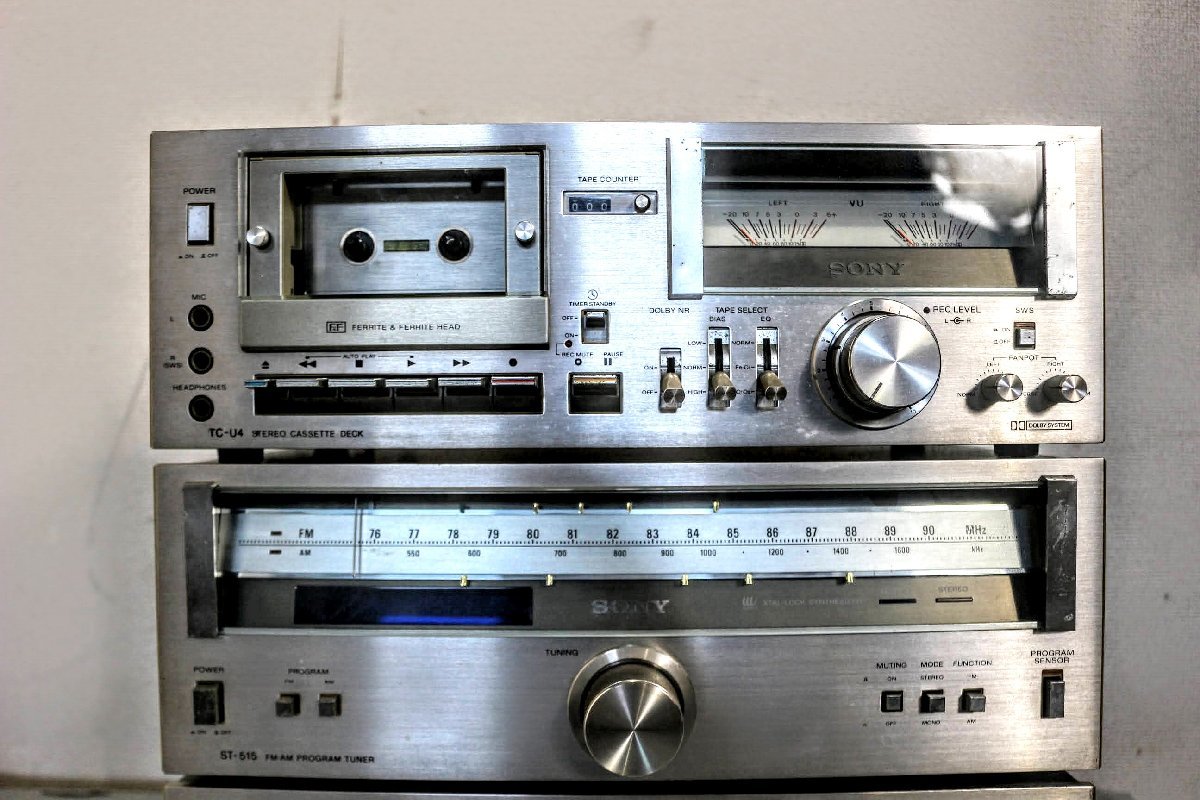 通電OK♪SONY ソニー TC-U4（テープレコーダー）・ST-515（FM/AM チューナー）・TA-515（ステレオアンプ）セット 12Y571の画像2