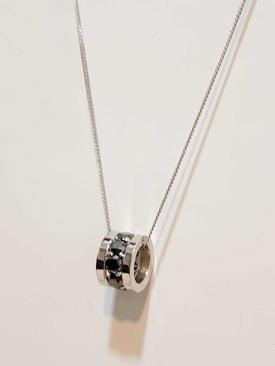 K18WG☆天然BURAKUダイヤ0.50ct☆ネックレス40cm ペンダント☆7