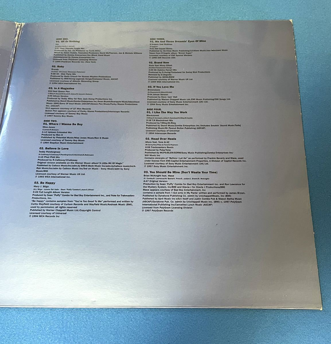 【R&B】【SOUL】V.A. - Classic R&B (Definitive R&B Mastercuts Volume 1) / Mastercuts CUTSLP40 / 2×VINYL LP / UK /Brandy/D'Angelo_画像3