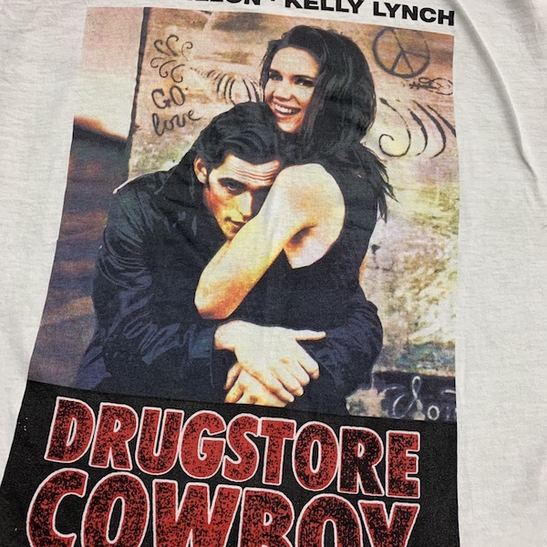 DRUGSTORE COWBOY T-shirt 90s USA Vintage photo print drug store kau Boy Burroughs beet nik movie T Movie T