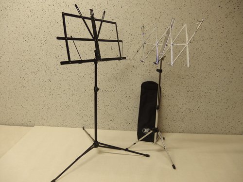 0130062s[ music stand 2 points collection black, silver soft case attaching ] size : black 54cm degree / silver 34cm degree / secondhand goods 