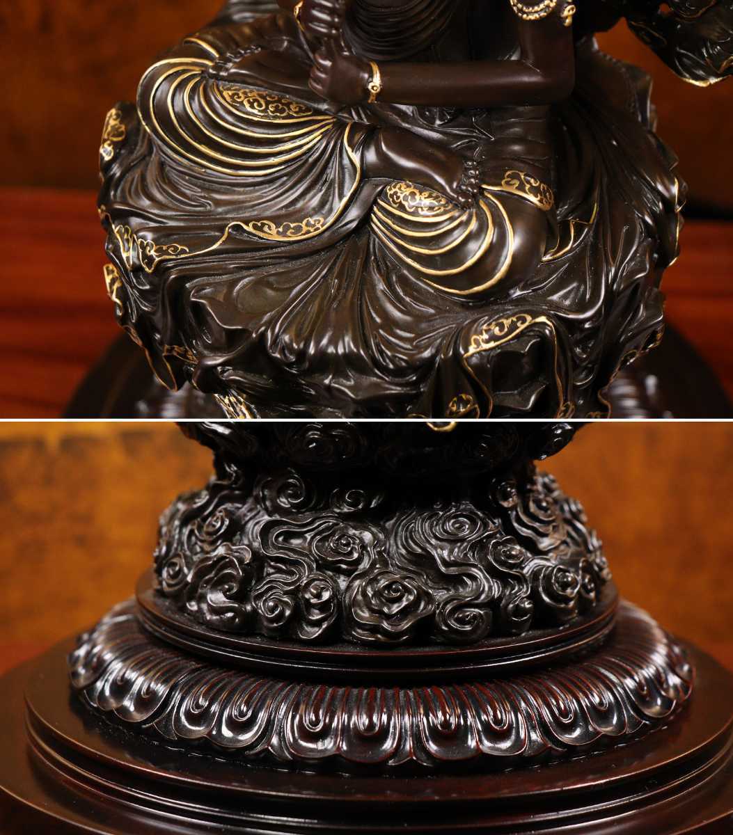 CB66 仏教美術金彩大日如来坐像 乾隆銅製高38cm仏像寺院古美術金工中国
