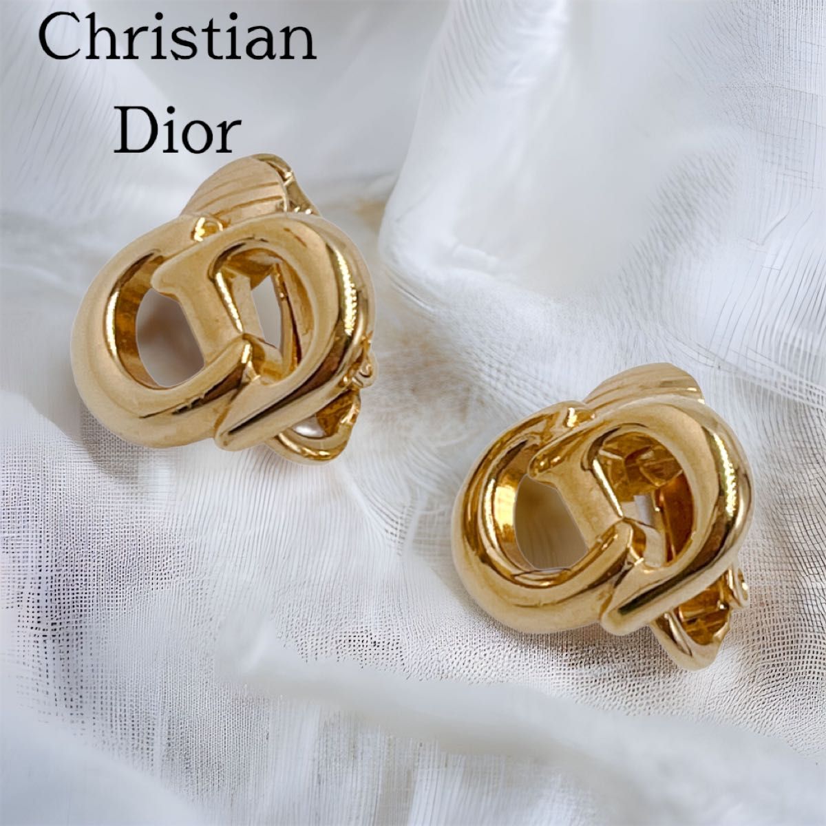 美品☆Christian Dior☆ディオール☆CDロゴ☆イヤリング☆ゴールド
