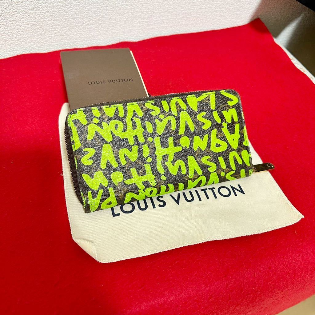 ★決算特価商品★ レアカラー★ LOUIS グリーン ラウンドファスナー 長財布 M93712 ウォレット ジッピー モノグラム・グラフィティ ルイ・ヴィトン VUITTON モノグラムライン