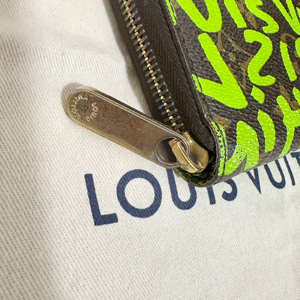 レアカラー★ LOUIS VUITTON ルイ・ヴィトン モノグラム・グラフィティ ジッピー ウォレット M93712 長財布 ラウンドファスナー グリーン_画像7