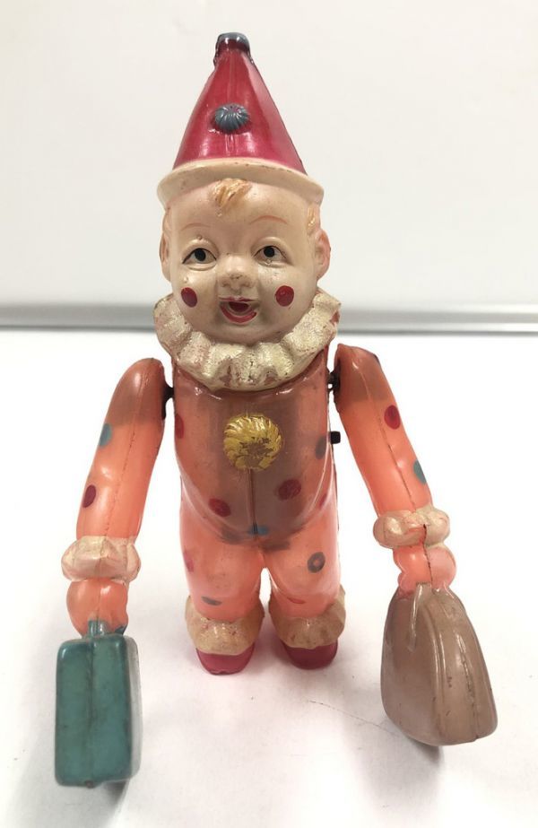 ピエロ 3点セット ゼンマイ仕掛け セルロイド 人形 レトロ