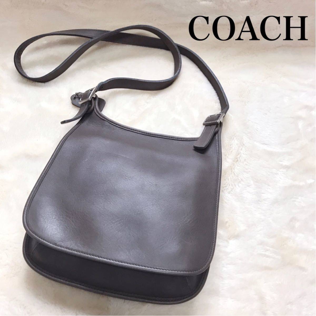 美品】COACH オールドコーチ チャコール ショルダーバッグ 