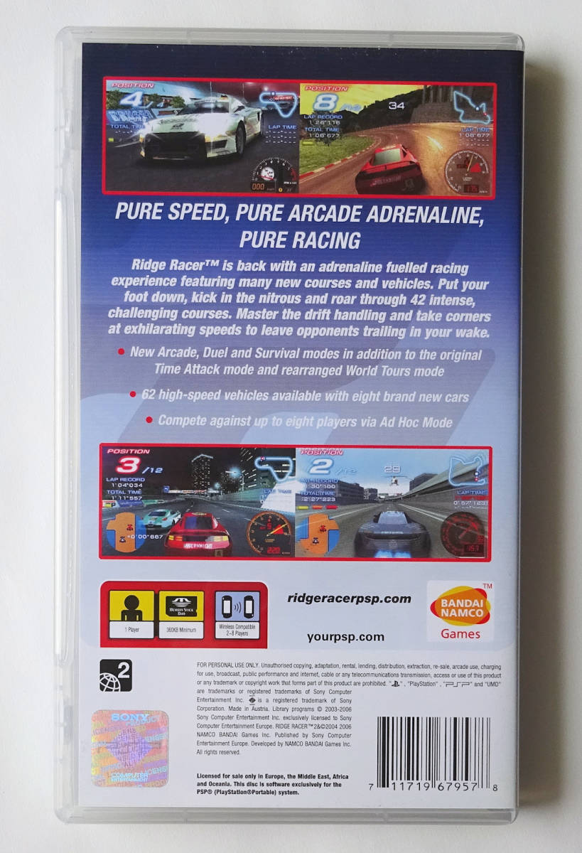 PSP リッジレーサーズ2 RIDGE RACER 2 EU版 ★ プレイステーション・ポータブル_画像2