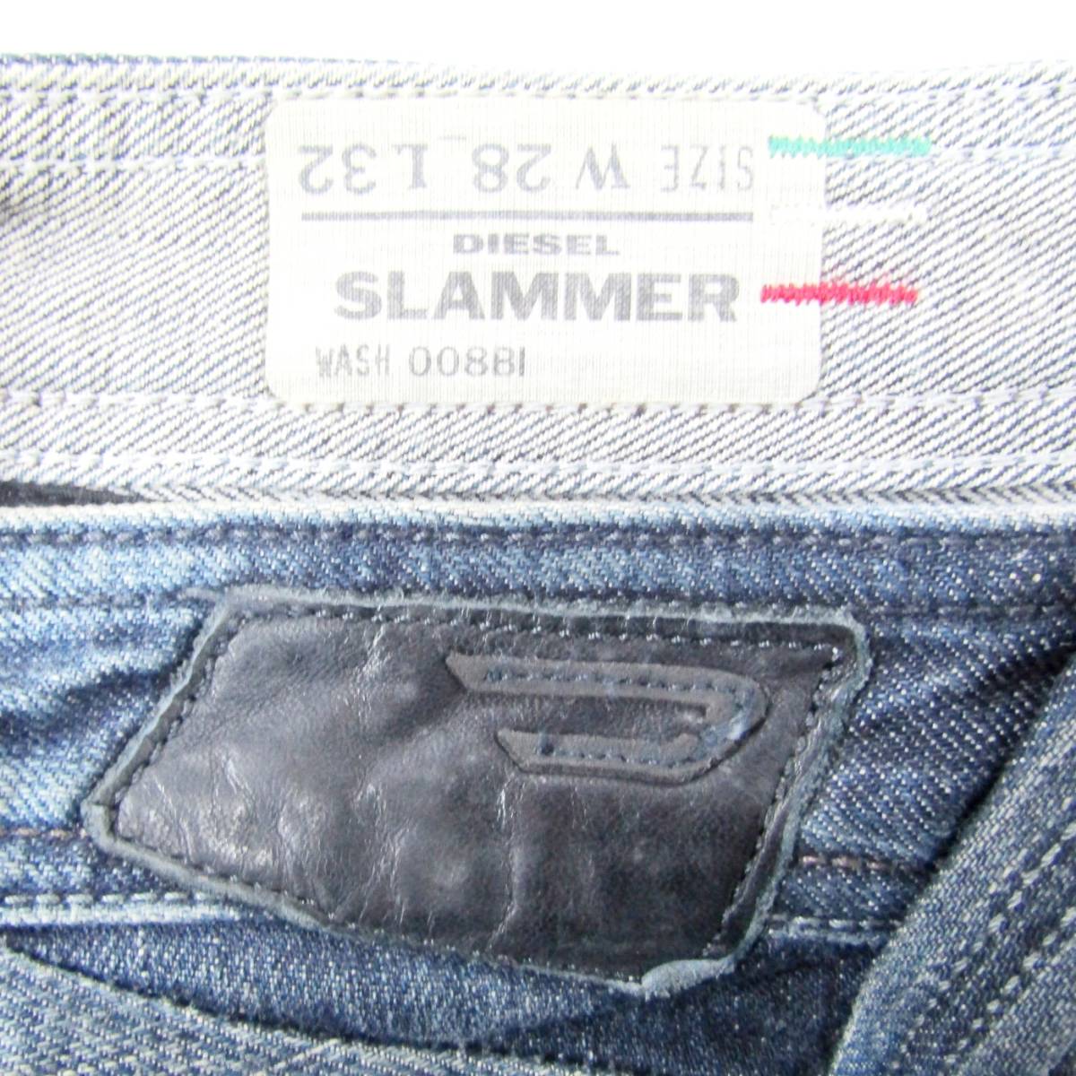 DIESELディーゼルSLAMMER▼テーパードデニム▼ダメージ加工▼濃紺▼28インチ▼ウエスト約78cm_画像7