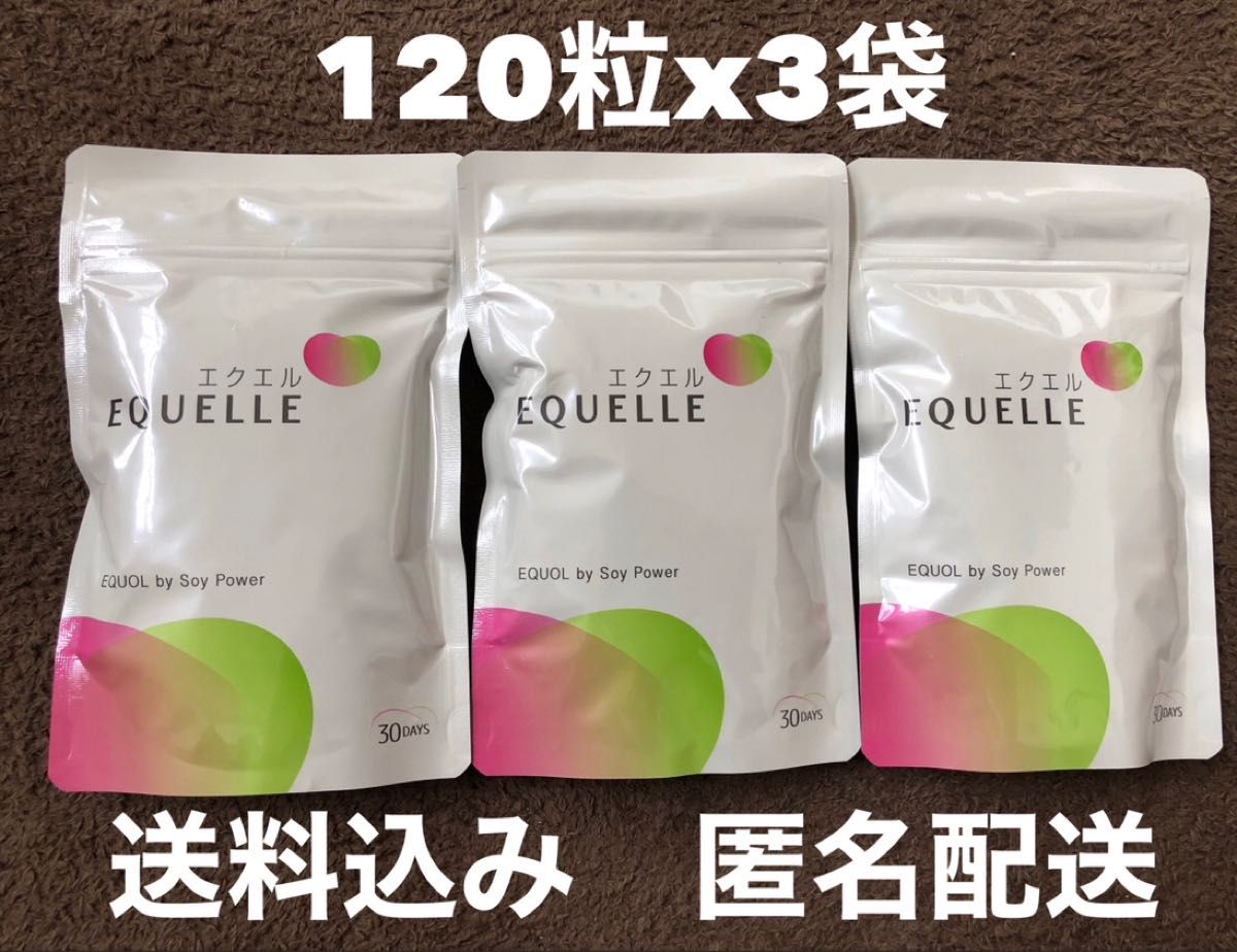 EQUELLE エクエル パウチ 120粒x3袋 (3ヶ月分) 賞味期限'24/9/20 送料