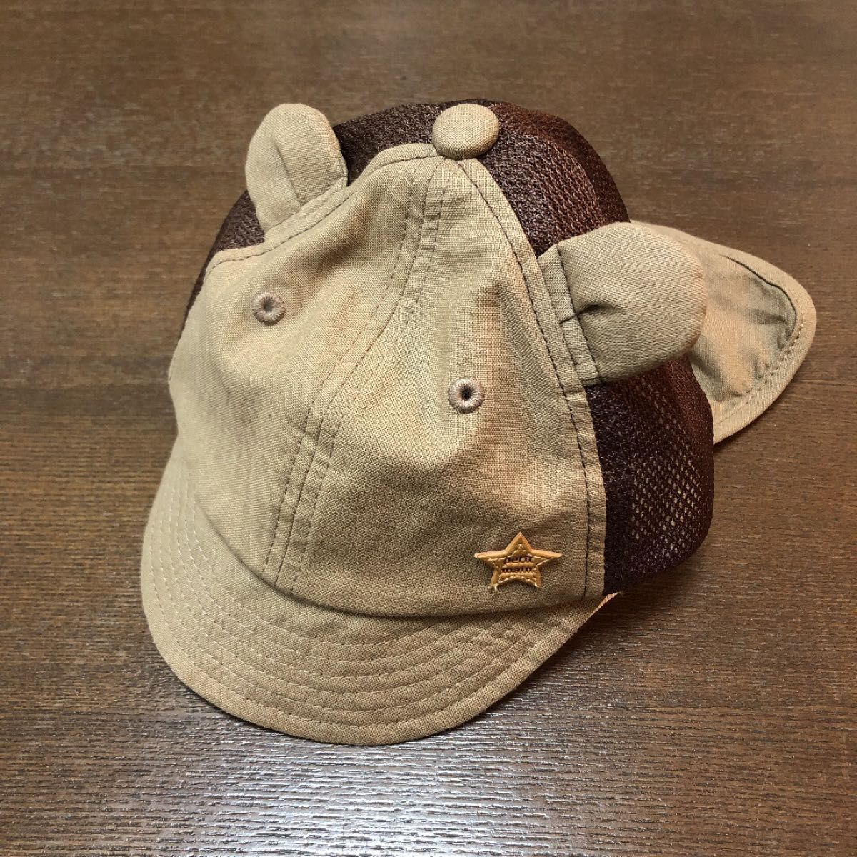 プティマイン くま耳 帽子 キャップ 日除けつき 48センチ|PayPayフリマ 帽子 キャップ 日除け付くま耳CAP