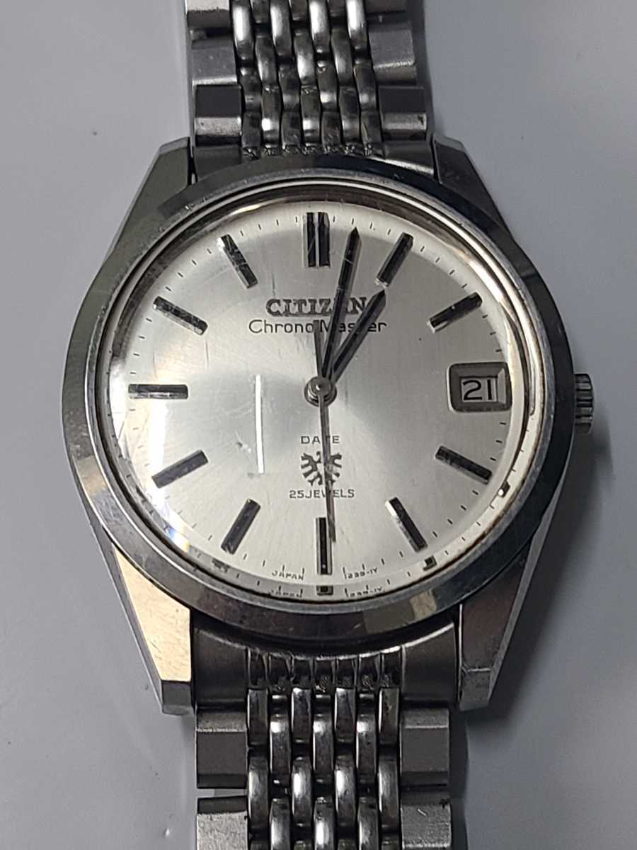 稼働品【シチズン/CITIZEN】Chrono Master DATE クロノマスター デイト 25石 手巻き 腕時計 鷲　メダリオン H0D5 2901-Y　メンズ_画像2