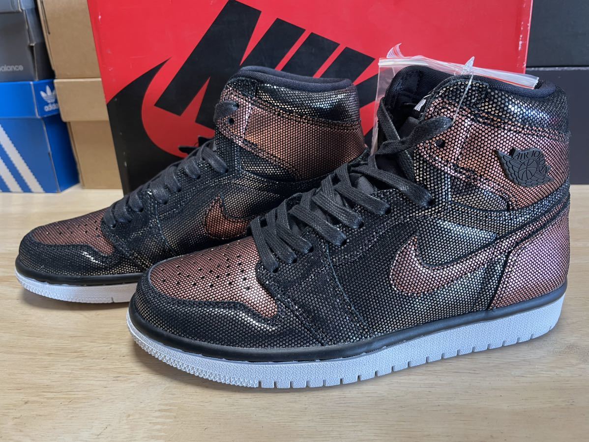 NIKE ナイキ エア ジョーダン1 W 23.0cm 2020年新品デッドストック AIR JORDAN 1 HI OG FEARLESS BLACK/BLACK-MTLC ROSE GOLD-WHITE SNK135