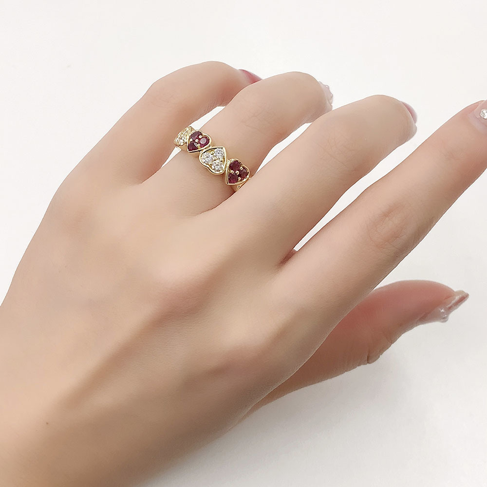 ホットセール ハート DAMIANI リング ダミアーニ ルビー 中古 新品