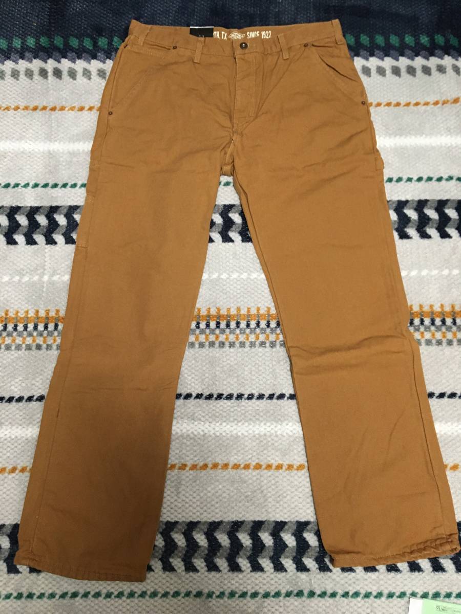アウトレット専門店 Dickies ディッキーズ ダック ペインターパンツ ワークパンツ ディッキーズ ペインターパンツ ブラウン 44×32