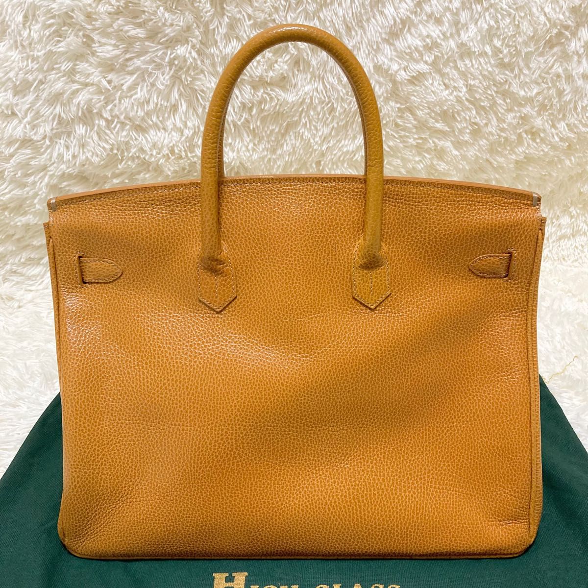 美品 ハイクラス 40 ハンドバッグ レザー ターンロック 南京錠