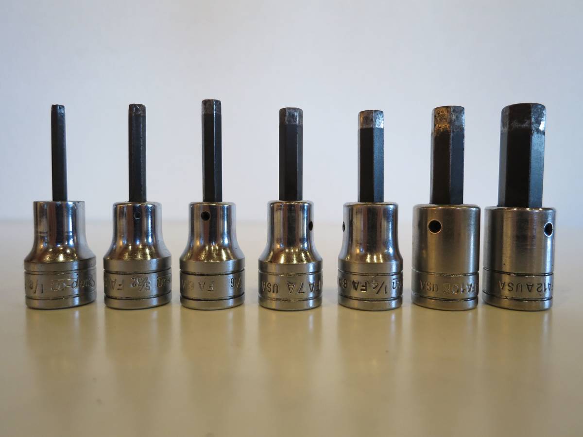 上品】 旧ロゴ Snap-on スナップオン インチ 7個 3/8 ヘックス