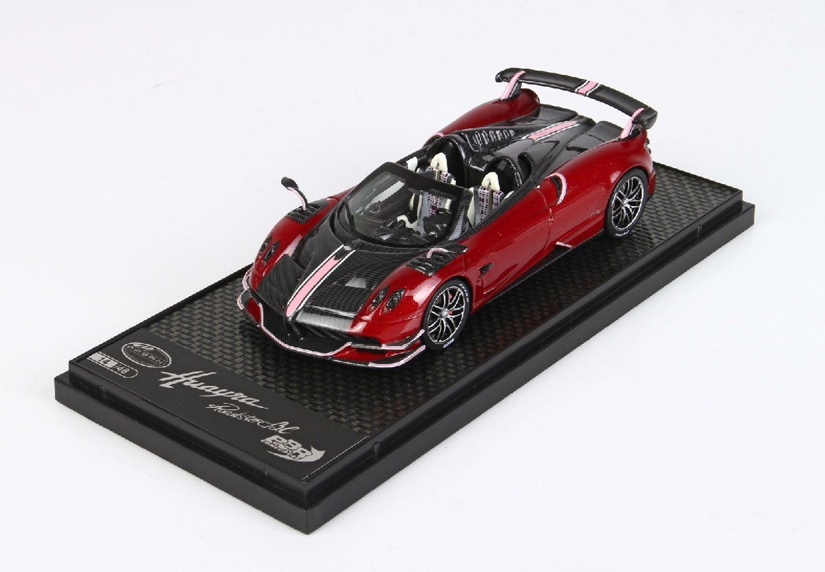 BBR 1/43 Pagani Huayra BC Roadster metallic red and carbonio