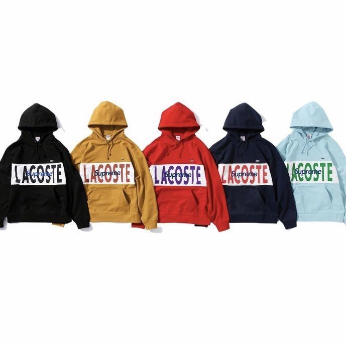 極希少！Supreme × LACOSTE シュプリーム× ラコステ　ダブルネーム限定コラボパーカー　サックス　送料無料