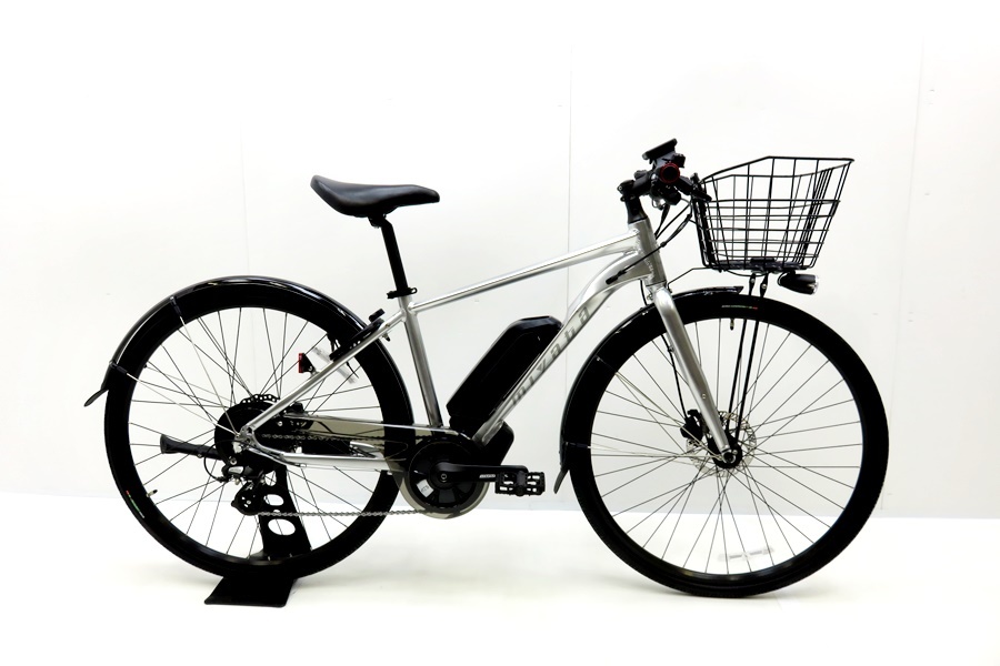 下松)ミヤタ MIYATA EX-CROSS E 2021年モデル アルミ 電動アシスト自転車 バイク 42サイズ 8速 シルバー