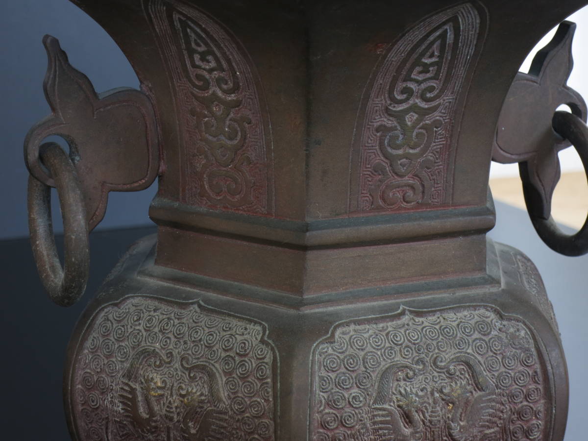 六角型花立】 口径7寸 花瓶 寺院仏具 浄土真宗本願寺派 五具足 三 六角型花立】 口径7寸 花瓶 寺院仏具 浄土真宗本願寺派 五具足 三