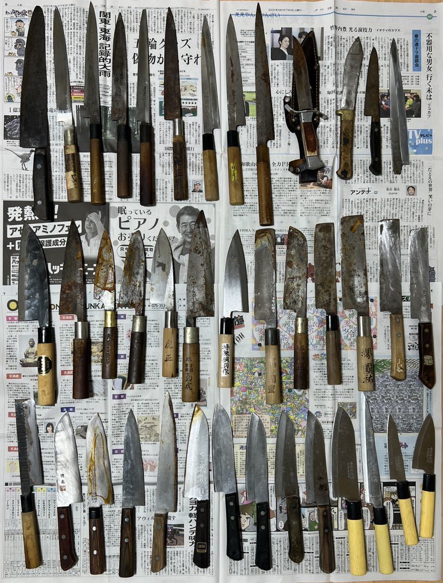 包丁40丁まとめ堺一文字光秀/刀司/堺武/堺天川屋/堺合秀作/源直次/正久/正忠/虎正/堺源菊虎/土佐 金龍 特製/忠宗作/天六 國重/中村孝明など