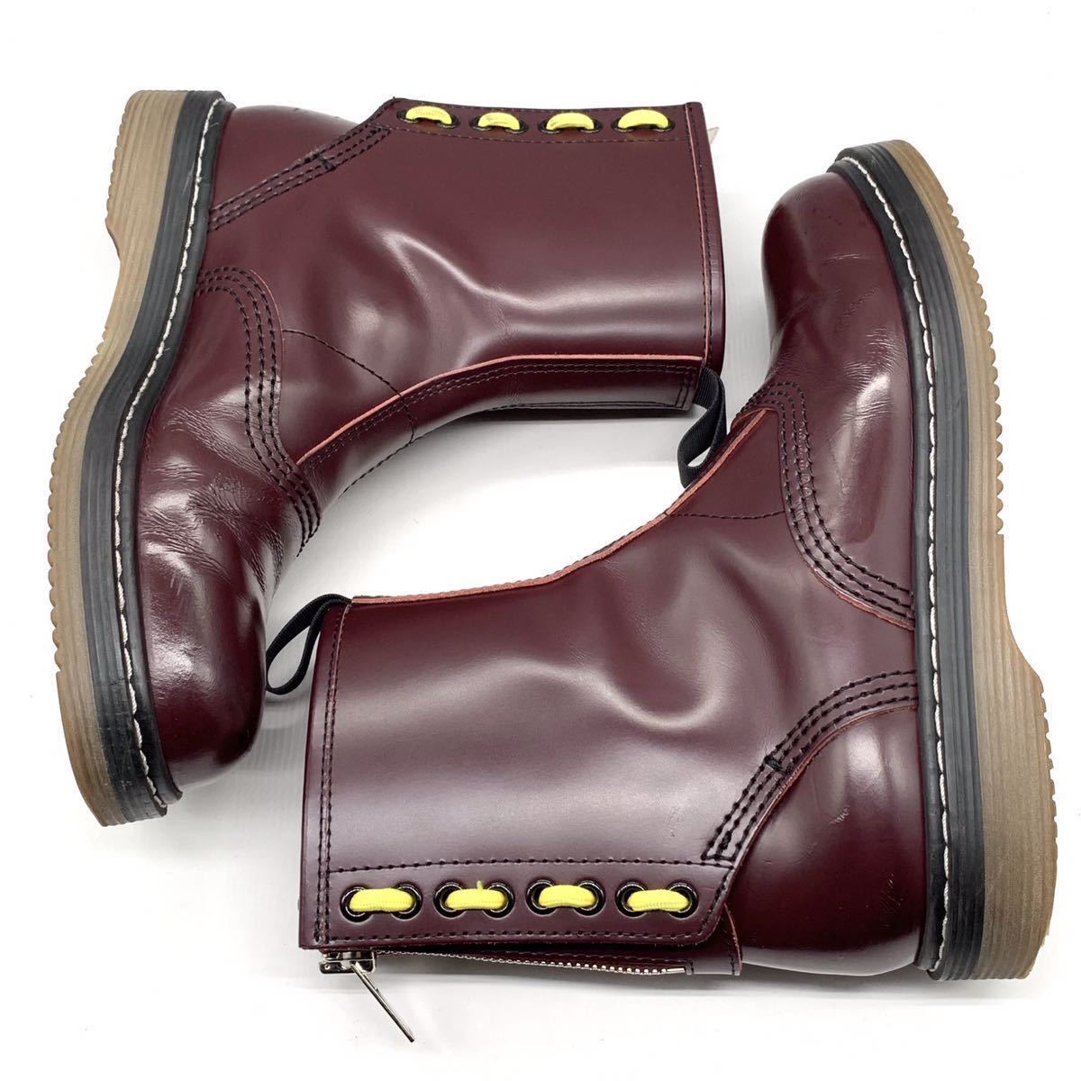 sacai × Hender Scheme (サカイ × エンダースキーマ) カウハイド ブーツ バックジップ ボルドー バーガンディ 40 26cm シューズ メンズ 5