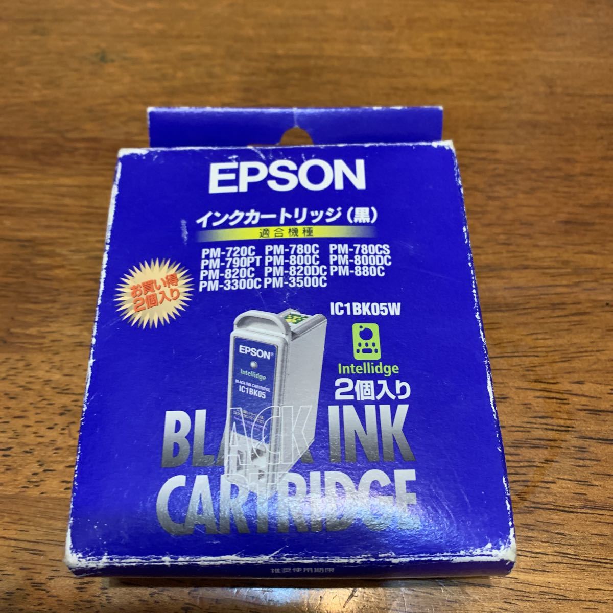 E008-04-01 EPSON製カラーインクカートリッジ IC1BK05W_画像1