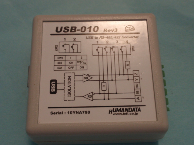 H010-02 HumanData製USB-RS485/RS422変換器 USB-010 Rec3