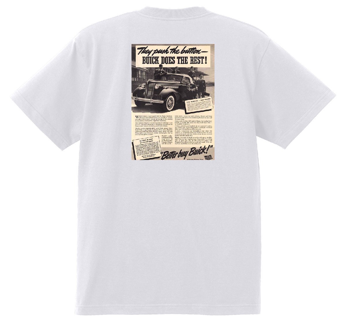 アドバタイジング ビュイック Ｔシャツ 350 白 1938 スーパー リビエラ センチュリー ロードマスター スペシャル_画像1
