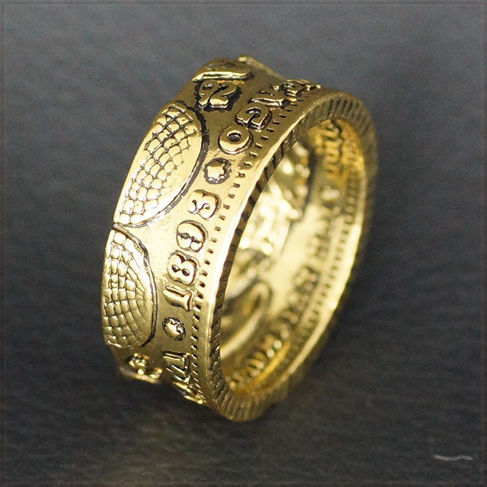 [RING] アメリカ 1893年 コロンビア博覧会 ハーフダラー ヴィンテージ ゴールド 50セントコイン デザイン 9mm リング 29号 【送料無料】_画像8