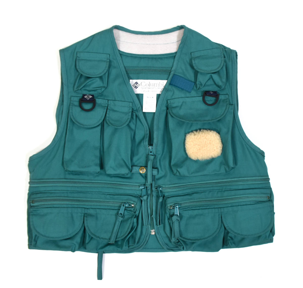 1990s COLUMBIA Fishing vest M Turquoise green オールド コロンビア フィッシングベスト 釣り アウトドア ターコイズグリーン