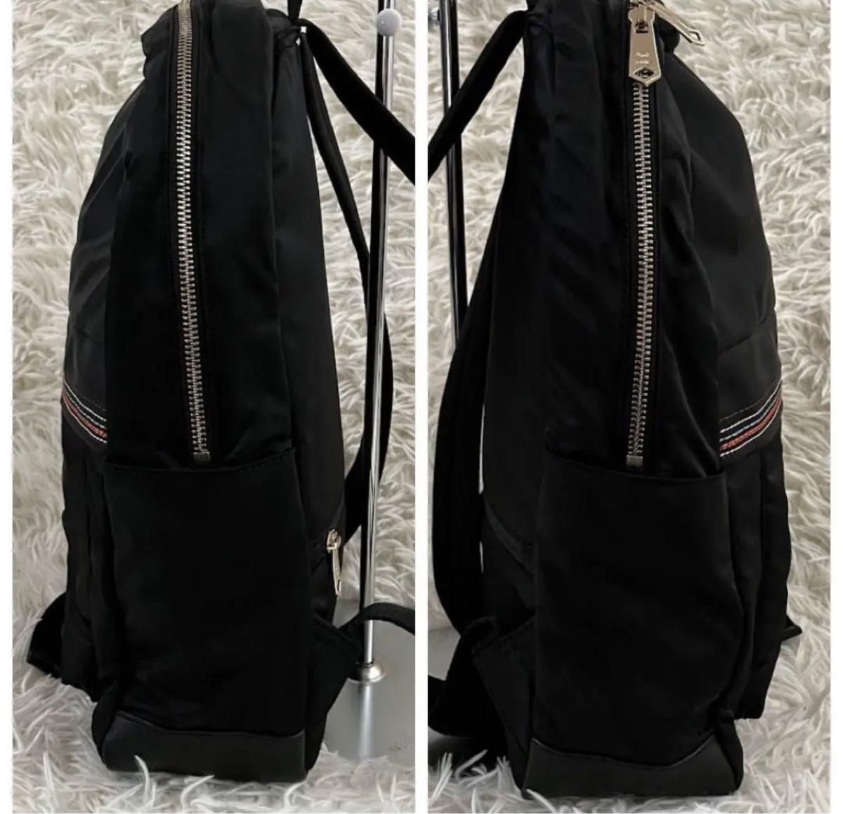 Paul Smith ポールスミス リュック ブラック マーブルカラーストライプ