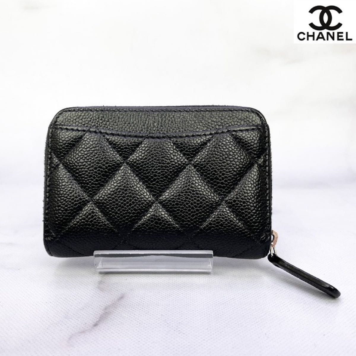 408　超美品　CHANEL　シャネル　キャビアスキン　マトラッセ　コインパース　コインケース　パスケース　財布