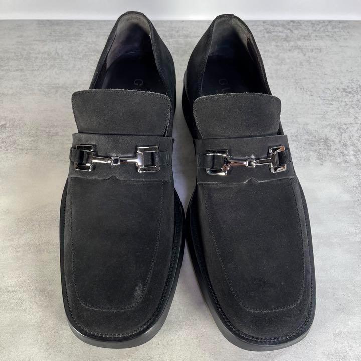 グッチ/GUCCI ビットローファー 革靴 スウェード スクエアトゥ