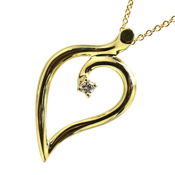Tiffany&Co. ティファニー オープンリーフ ネックレス ダイヤモンド 約40cm K18 18金 ゴールド 葉っぱ 19401