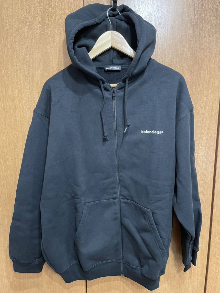 BALENCIAGA ロゴプリント ジップアップパーカー Yahoo!オークション - BALENCIAGA バレンシアガ ロゴプリント