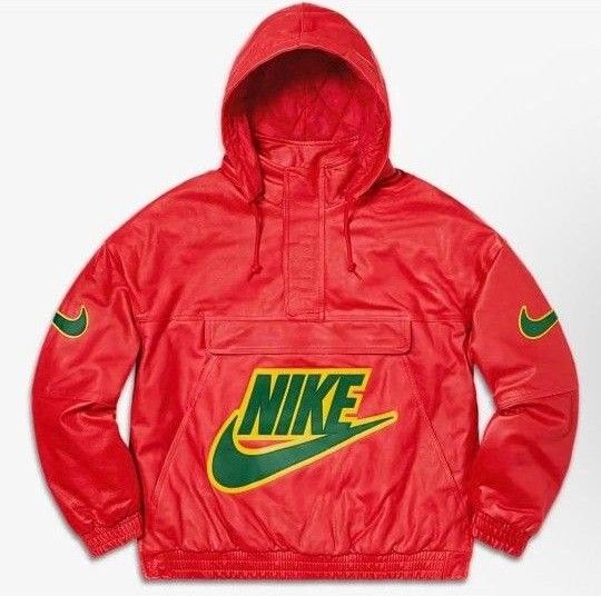 NIKE Supreme 19AW Leather Bomber Jacket19AW Leather Anorak M RED