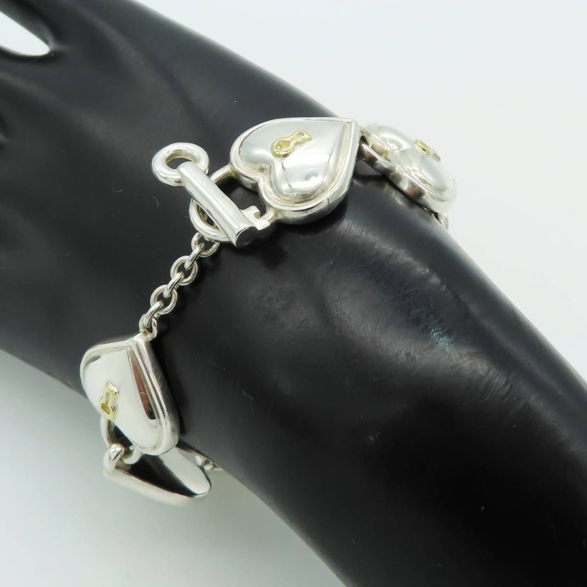 第一ネット 極希少 美品 AA192 カギ SV925 K18 750 ブレスレット